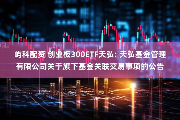 屿科配资 创业板300ETF天弘: 天弘基金管理有限公司关于旗下基金关联交易事项的公告