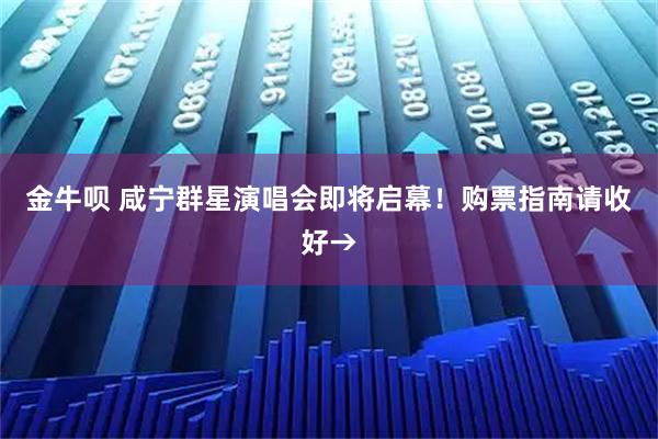 金牛呗 咸宁群星演唱会即将启幕！购票指南请收好→